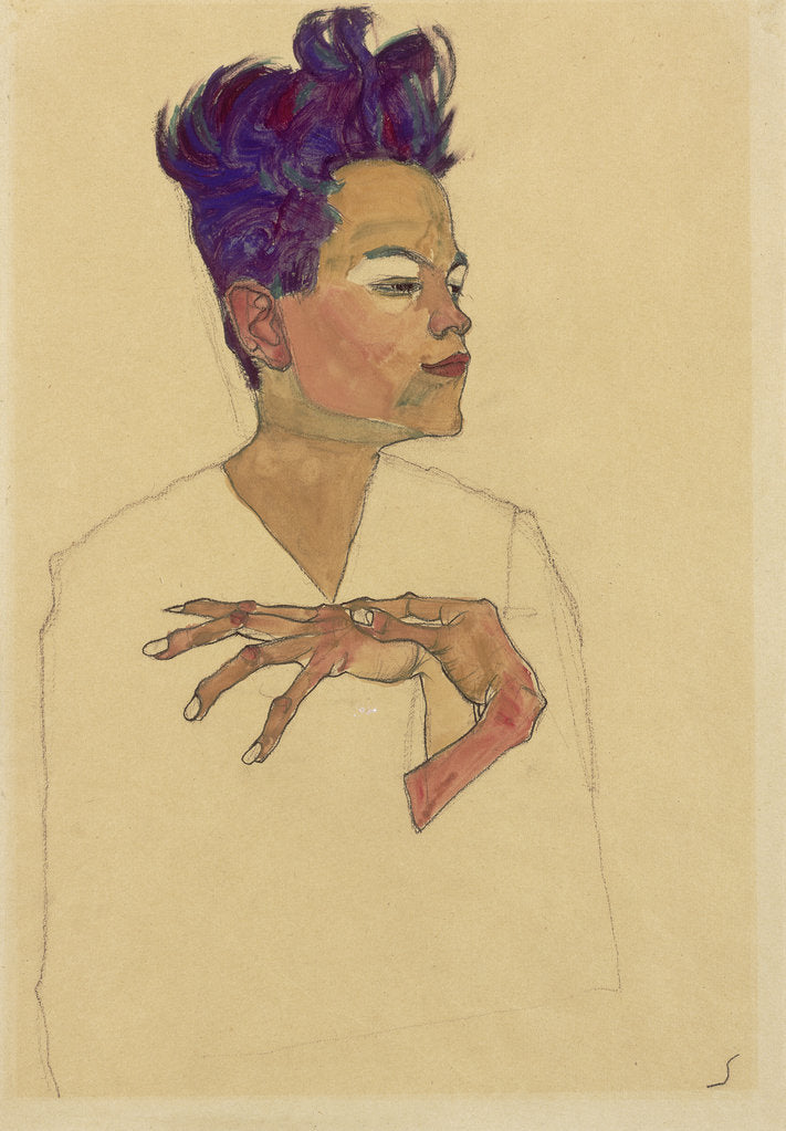 Detail of Self-Portrait with Hands on Chest, 1910 by Egon Schiele