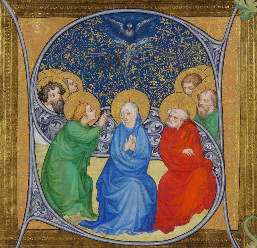 Detail of The descent of the Holy Spirit (Pentecost), 1415 by Bohemian Master