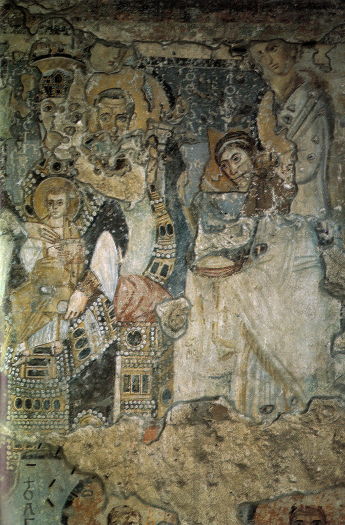 Detail of The Annunciation (Fresco in Santa Maria Antiqua), 565-578 by Byzantine Master