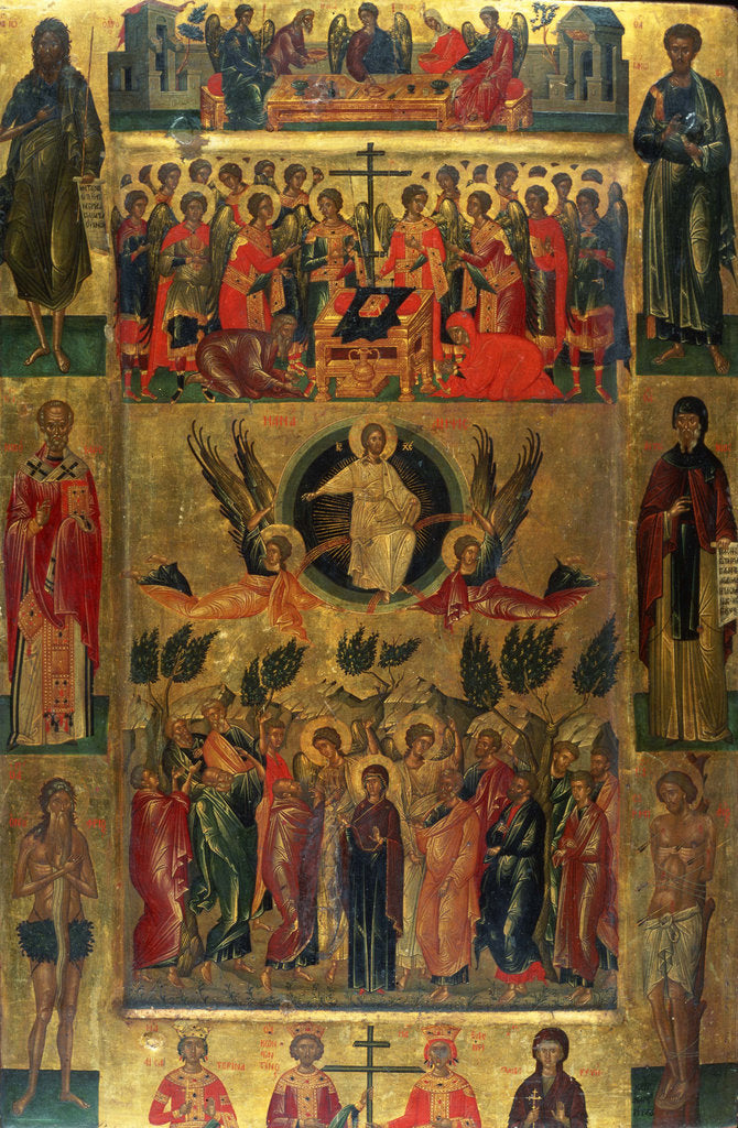 Detail of The Ascension of Christ with the Hetoimasia, 15th century by Andreas Ritzos