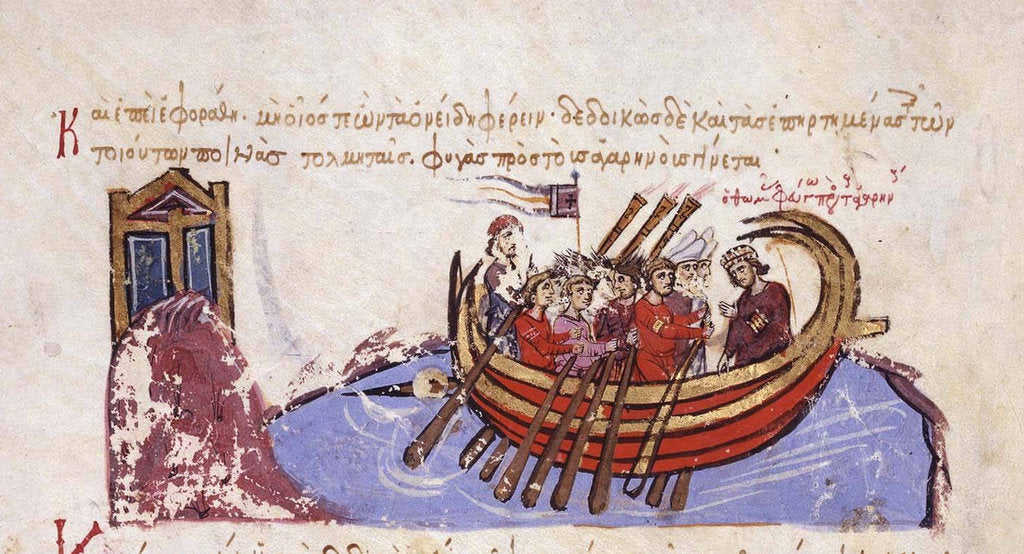 Detail of Thomas the Slav flees to the Arabs (Miniature from the Madrid Skylitzes), 11th-12th century by Anonymous