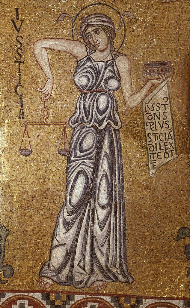 Detail of Justice (Detail of Interior Mosaics in the St. Marks Basilica), 12th century by Byzantine Master