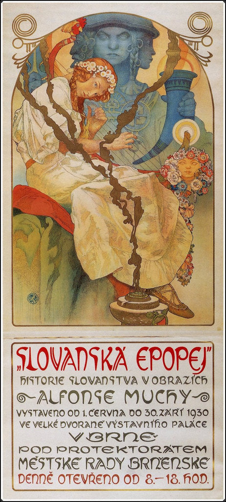 Detail of Poster for the exhibition The Slav Epic (Slovanská epopej), 1928 by Alfons Marie Mucha