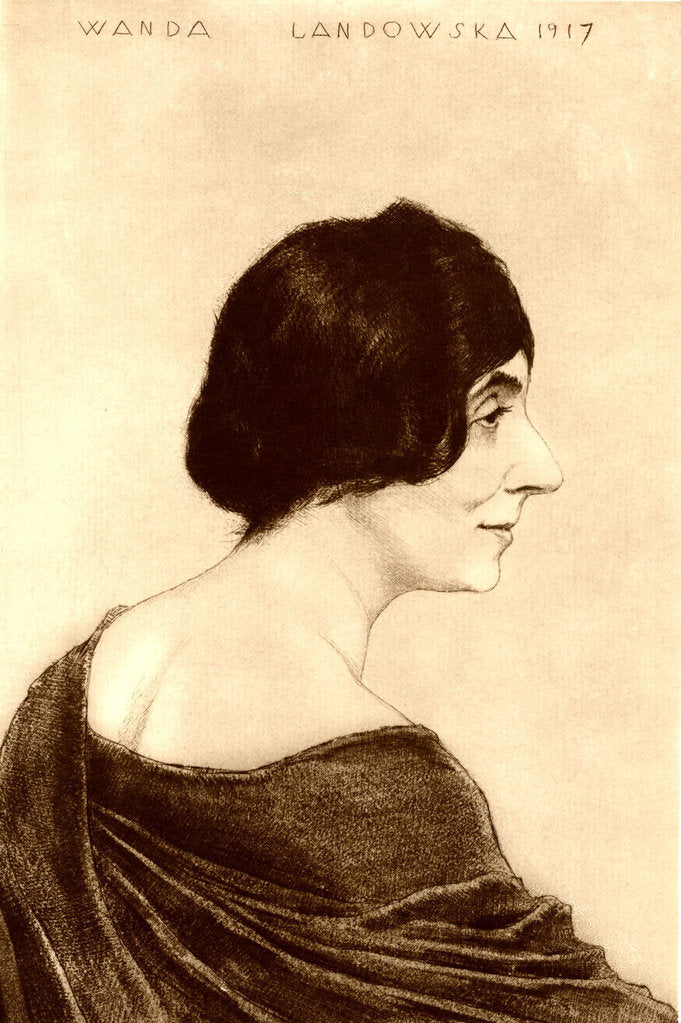 Detail of Portrait of Wanda Landowska, 1917 by Emil Orlik