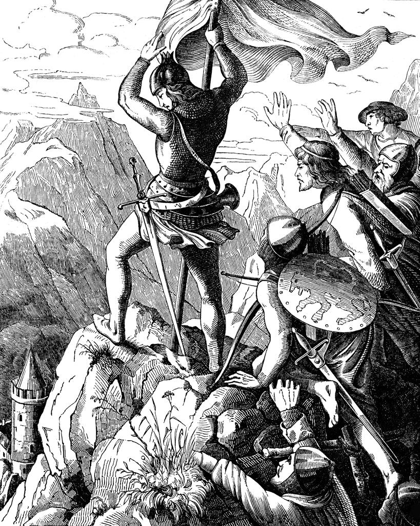 Detail of Otto I of Bavaria prevents a defeat of Emperor near Verona by Johann Jakob Kirchhoff