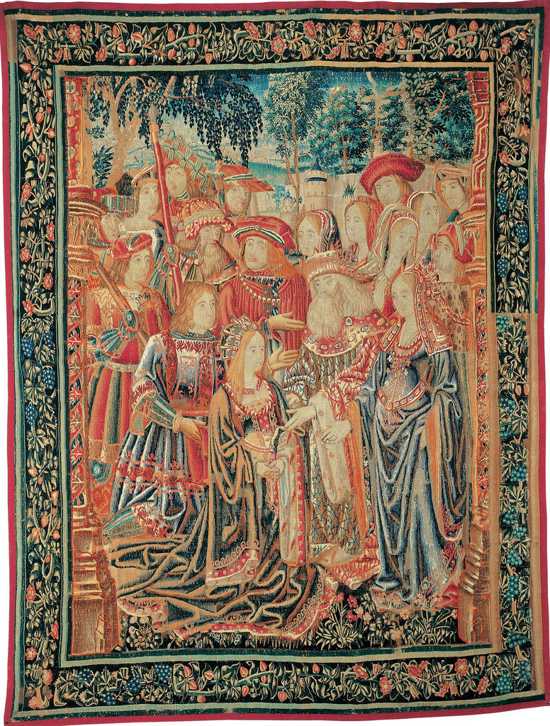Detail of The Story of Troy. The Pardon of Helen, c. 1520 by Brussels Manufactory