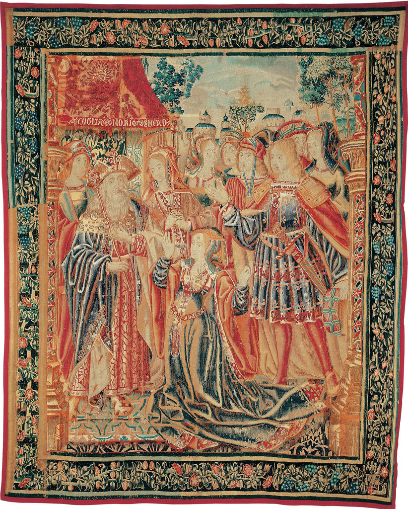 Detail of The Story of Troy. Cassandra intercedes before Priam to obtain a Pardon for Paris, c. 1520 by Brussels Manufactory