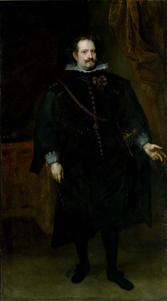 Detail of Diego Felipe de Guzmán, Marquis of Leganés, ca 1634 by Sir Anthonis van Dyck