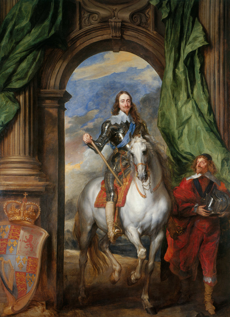 Detail of Equestrian portrait of Charles I, King of England  (1600-1649) with M. de St Antoine by Sir Anthonis van Dyck