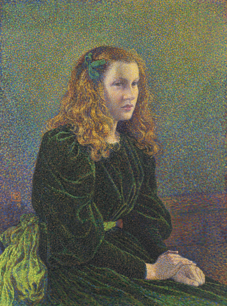 Detail of Jeune femme en robe verte (Germaine Maréchal), 1893 by Théo van Rysselberghe