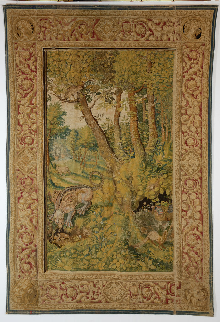 Detail of Dragon eating eggs (Tapestry), Mid of 17th cen by Anonymous