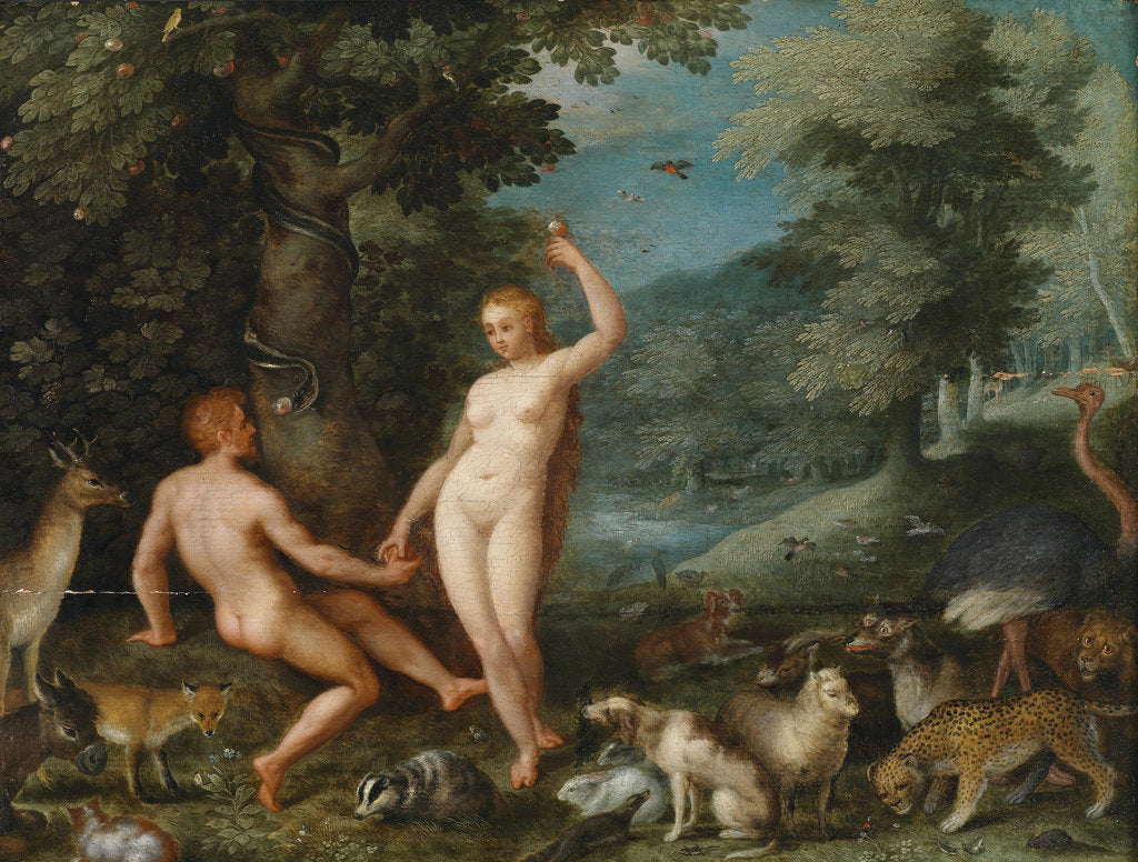 Detail of Paradise Landscape with Eve Tempting Adam by Jan Brueghel the Younger