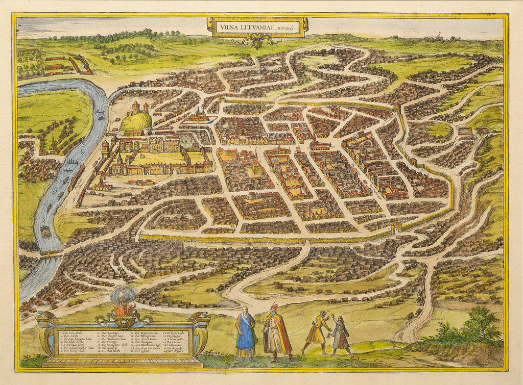 Detail of Vilnius (from Urbium praecipuarum mundi theatrum quintum by Georg Braun), 1580s by Frans Hogenberg