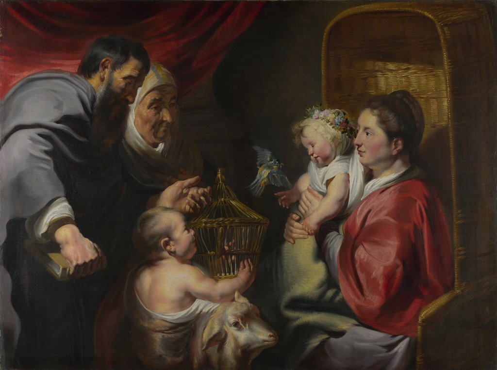 Detail of The Virgin and Child with Saints Zacharias, Elizabeth and John the Baptist, c. 1620 by Jacob Jordaens