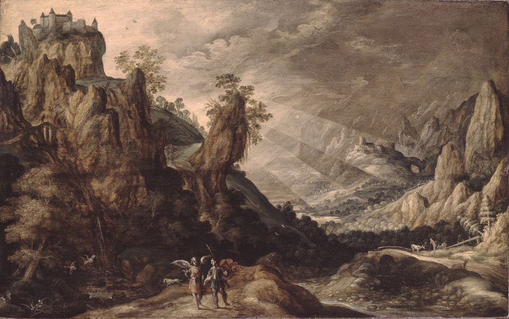 Detail of Landscape with Tobias and the Angel by Kerstiaen de Keuninck