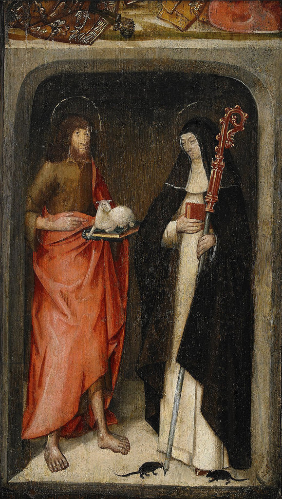 Detail of Saint John the Baptist and Saint Gertrude of Nivelles, 1480 by Master of St. Gudule