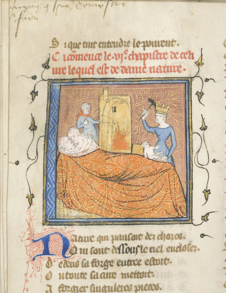 Detail of Miniature from a manuscript of the Roman de la Rose by Guillaume de Lorris and Jean de Meun, ca 1365 by Master of the Rose novels