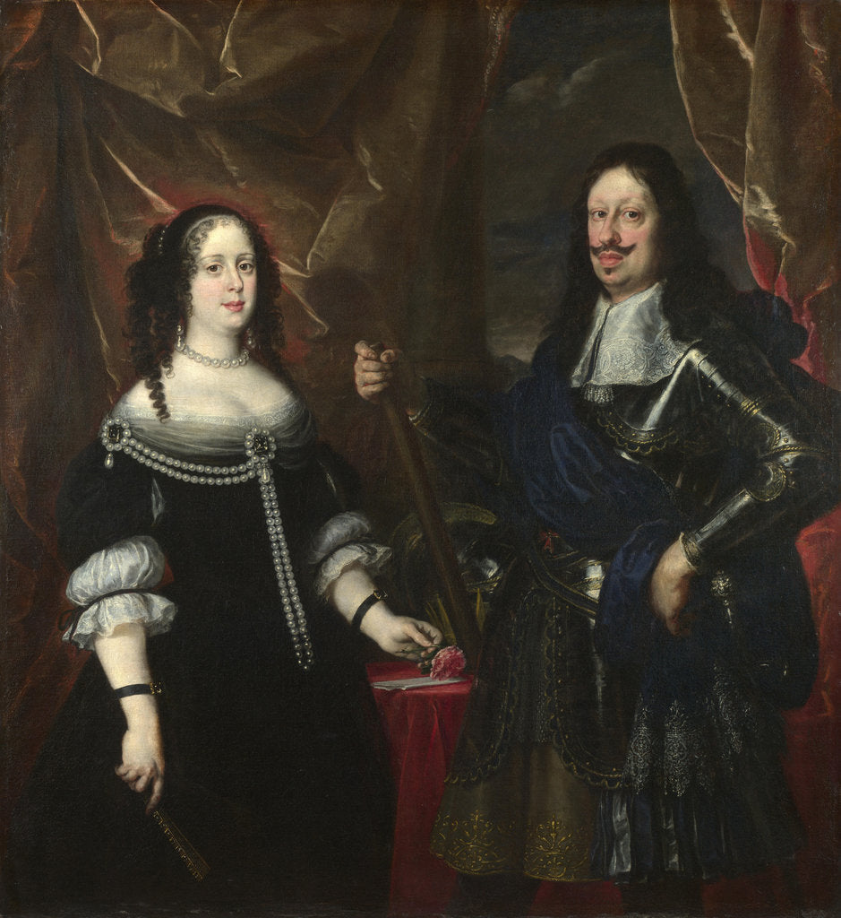Detail of Double Portrait of the Grand Duke Ferdinand II of Tuscany and his Wife Vittoria della Rovere, 1660s by Justus Sustermans