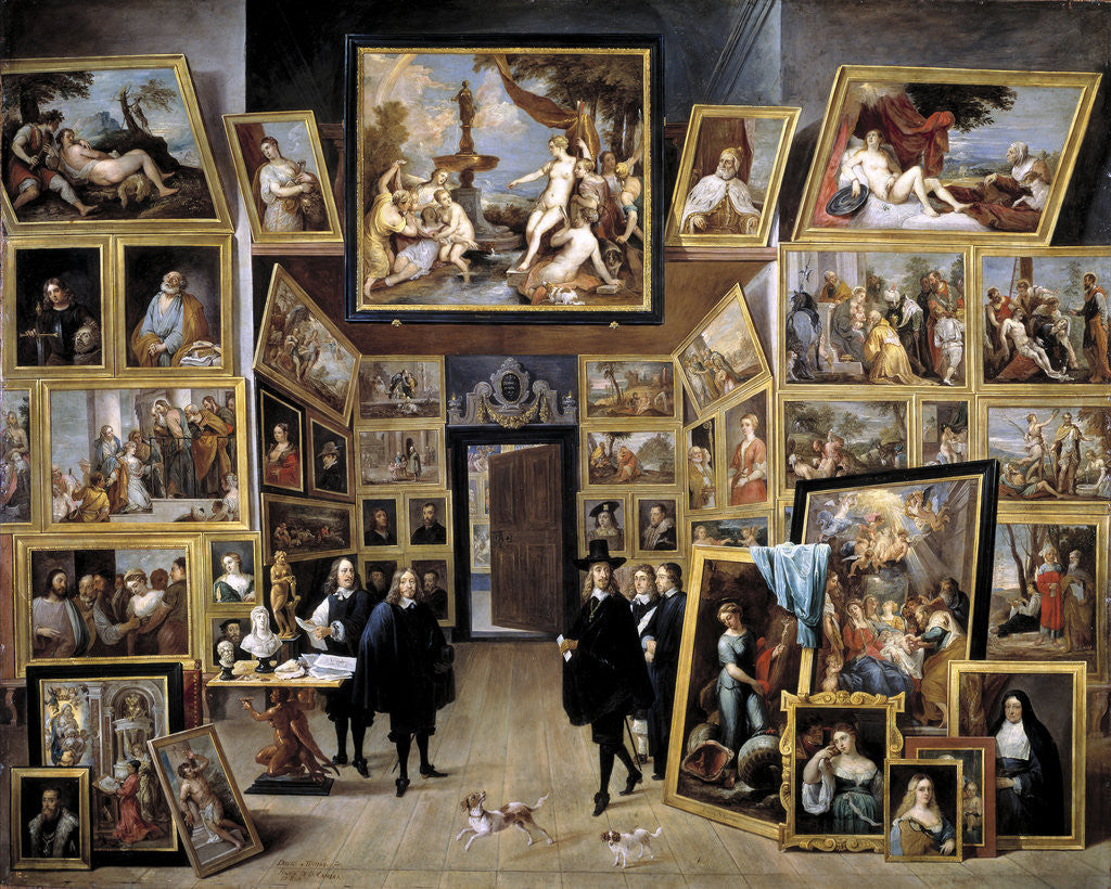 Detail of Archduke Leopold Wilhelm in his Gallery in Brussels by David Teniers the Younger