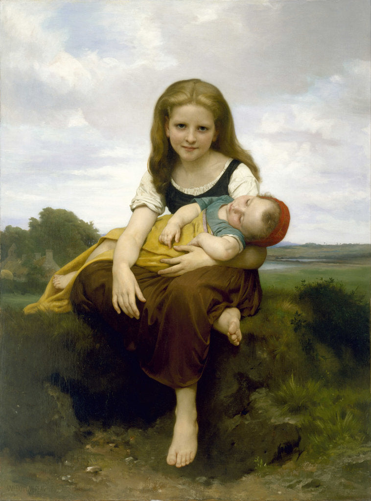 Detail of The Elder Sister (La Soeur aînée), 1869 by William-Adolphe Bouguereau