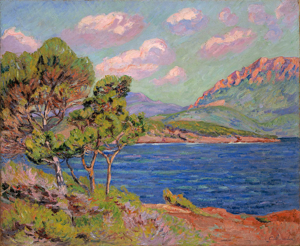Detail of La baie dAgay, Cote dAzur, c. 1910 by Jean-Baptiste Armand Guillaumin