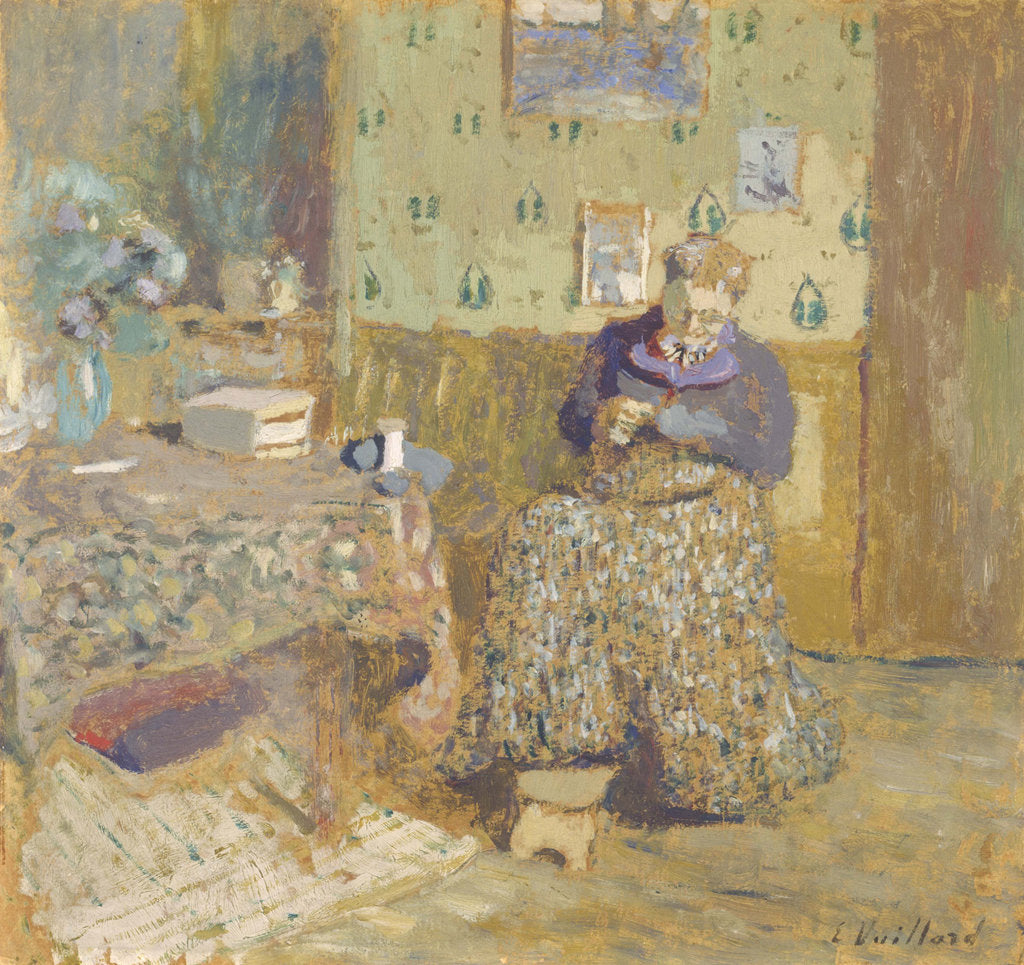 Detail of Madame Vuillard Sewing, 1920 by Édouard Vuillard