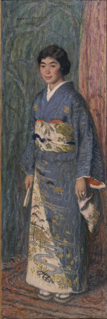 Detail of Portrait of a Japanese Woman (Mrs. Kuroki), 1922 by Edmond François Aman-Jean