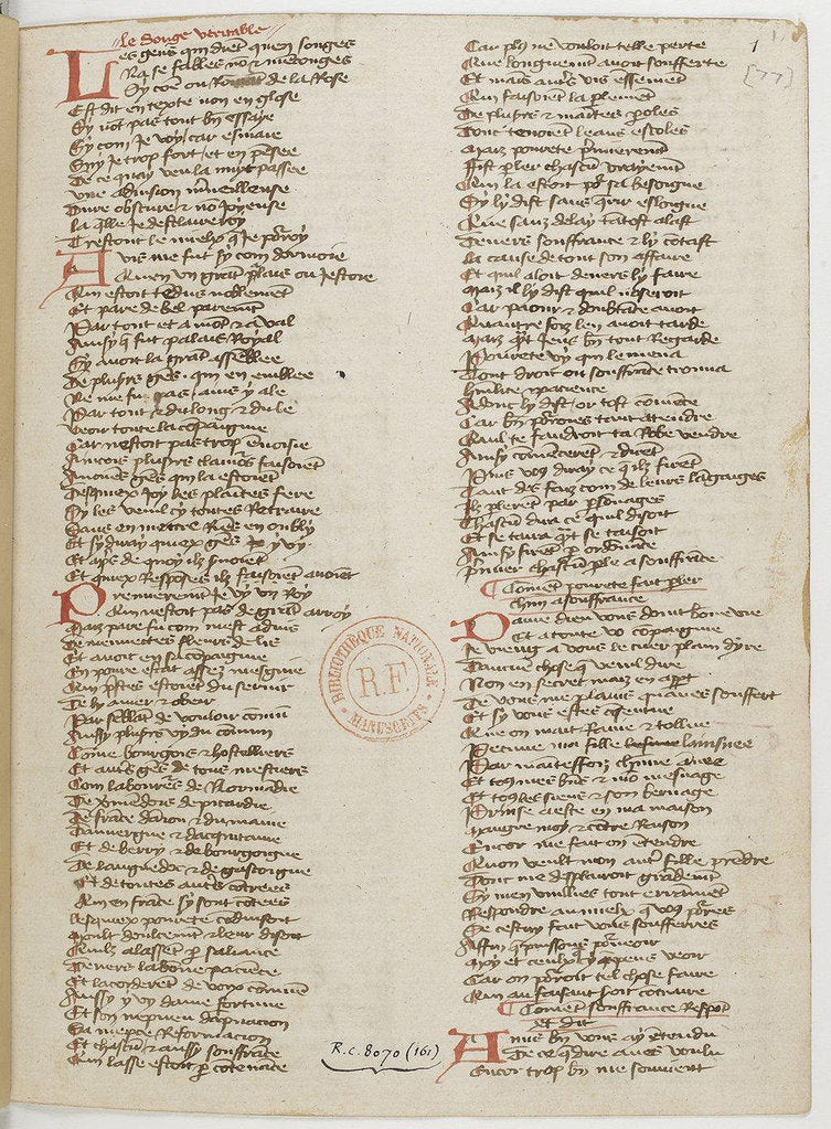 Detail of Ménagier de Paris, a manuscript page, 1393 by Anonymous master