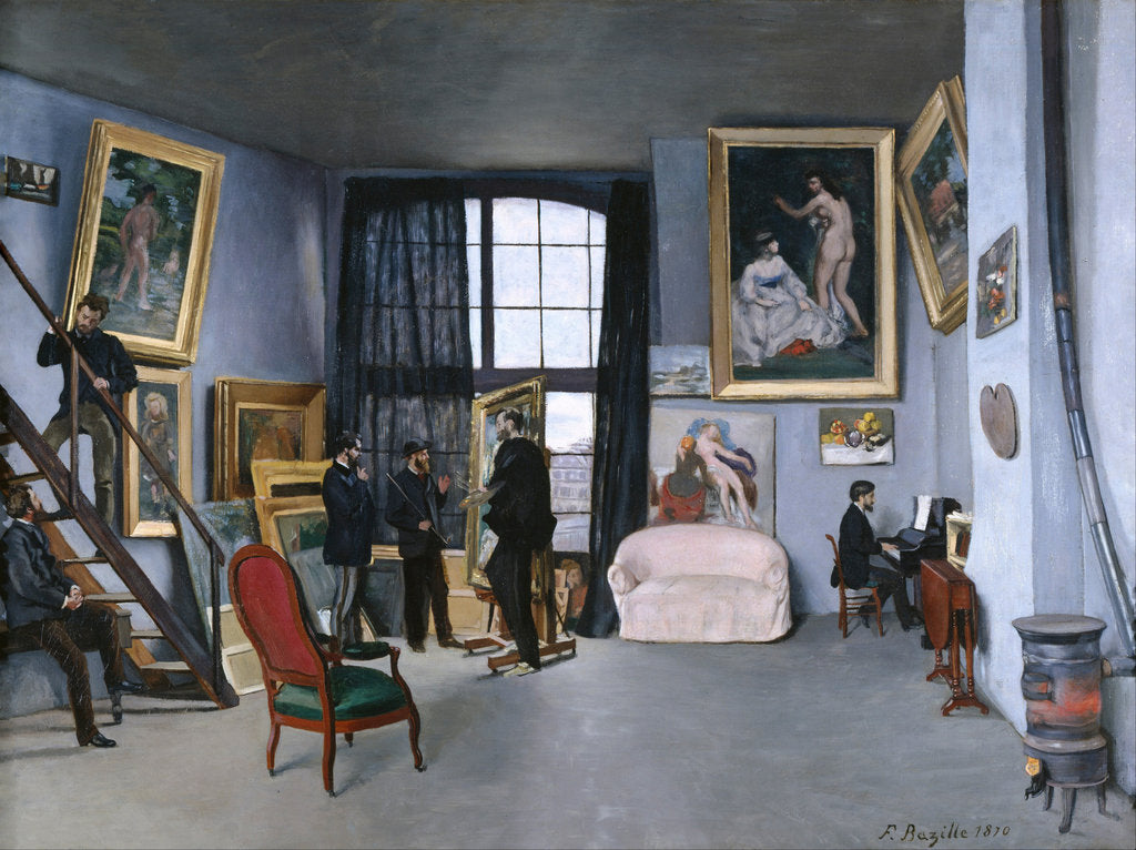 Detail of The studio of the artist at Rue de La Condamine, 1870 by Frédéric Bazille