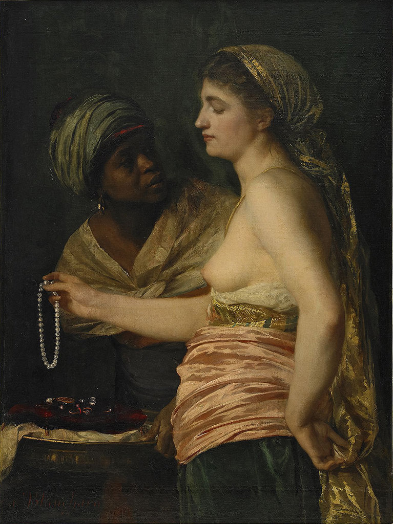 Detail of Girl with a Pearl Necklace, 1874 by Édouard-Théophile Blanchard