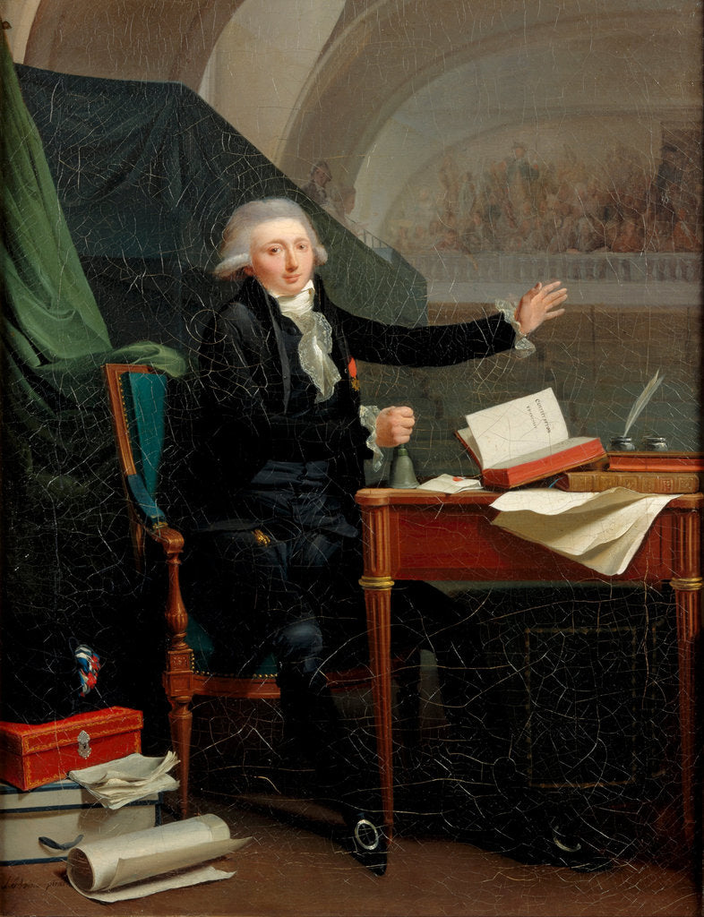 Detail of Portrait of Jan Anthony dAverhoult, 1792 by Louis-Léopold Boilly