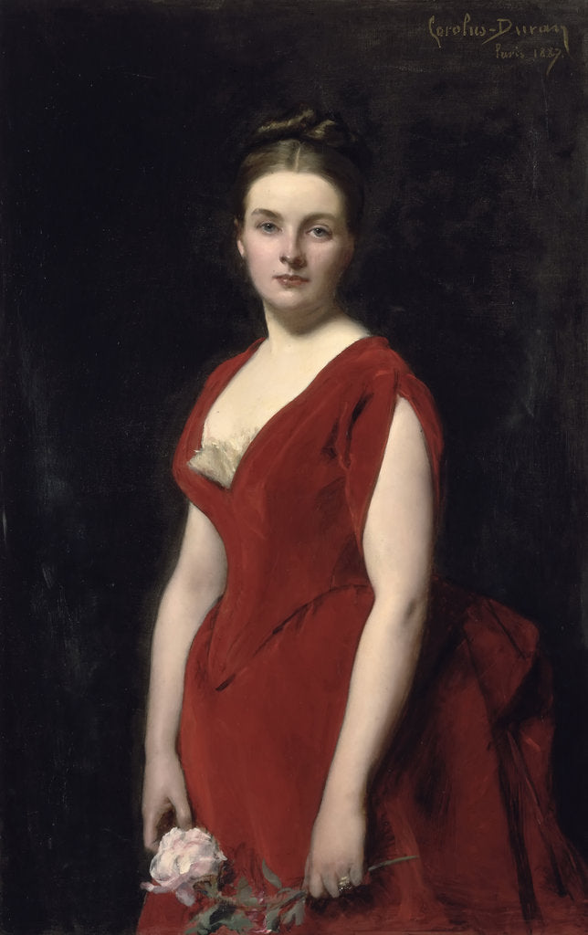 Detail of Portrait of Countess Anna Alexandrovna Obolenskaya, 1887 by Charles Émile Auguste Carolus-Duran