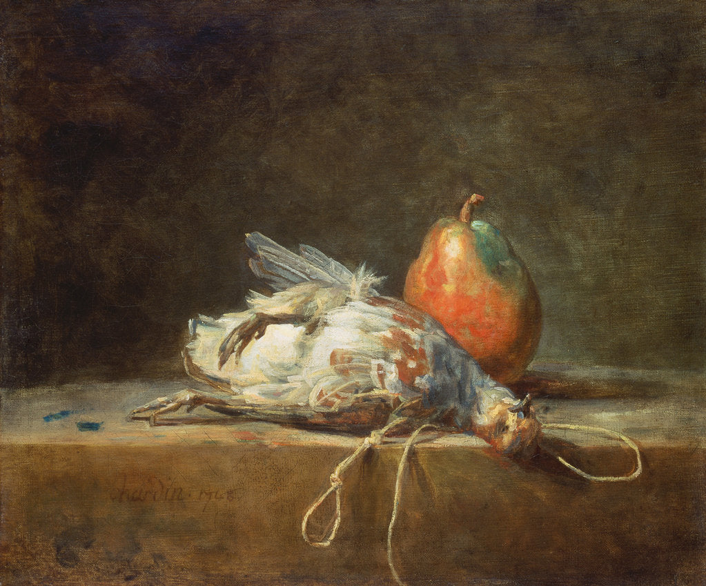 Detail of Still Life with Partridge and Pear, 1748 by Jean-Baptiste Siméon Chardin