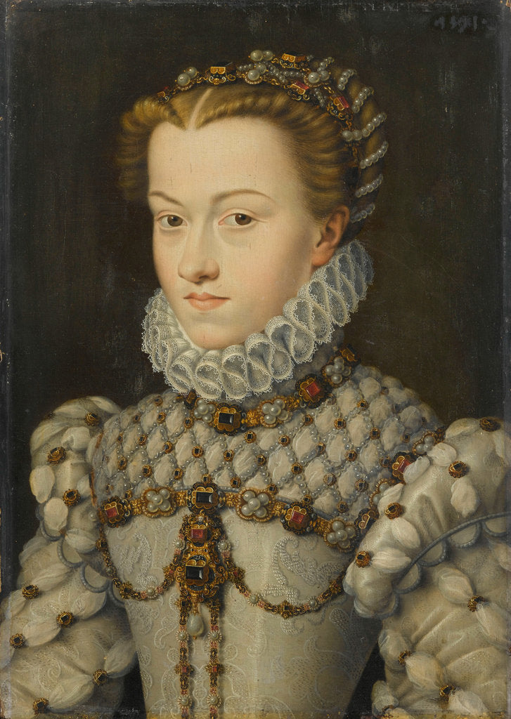 Detail of Elisabeth of Austria (1554?1592), Queen of France, ca 1571-1572 by François Clouet