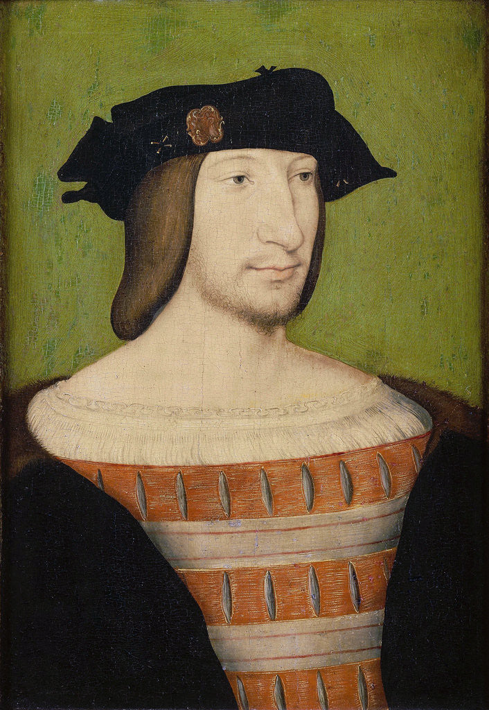 Detail of Portrait of Francis I (1494-1547), King of France, Duke of Brittany, Count of Provence by Jean Clouet