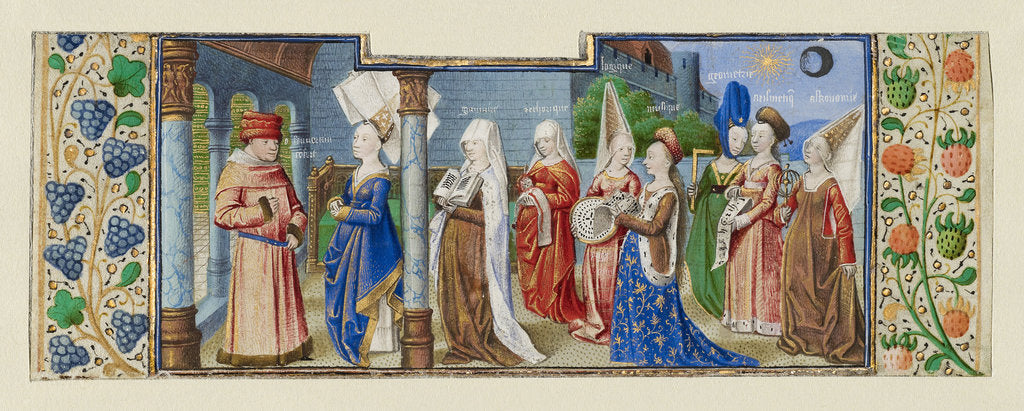 Detail of Philosophy Presenting the Seven Liberal Arts to Boethius, ca 1465 by Coëtivy Master
