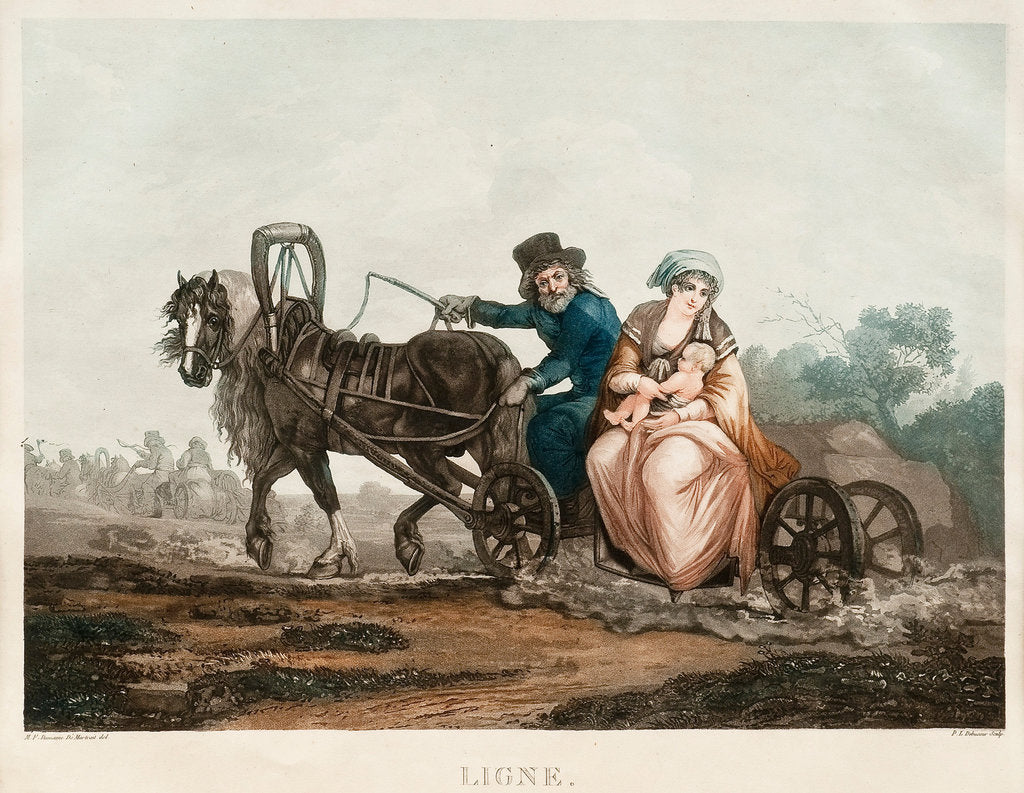Detail of Sledge driving, 1830-1840s by Michel François Damam-Demartrait