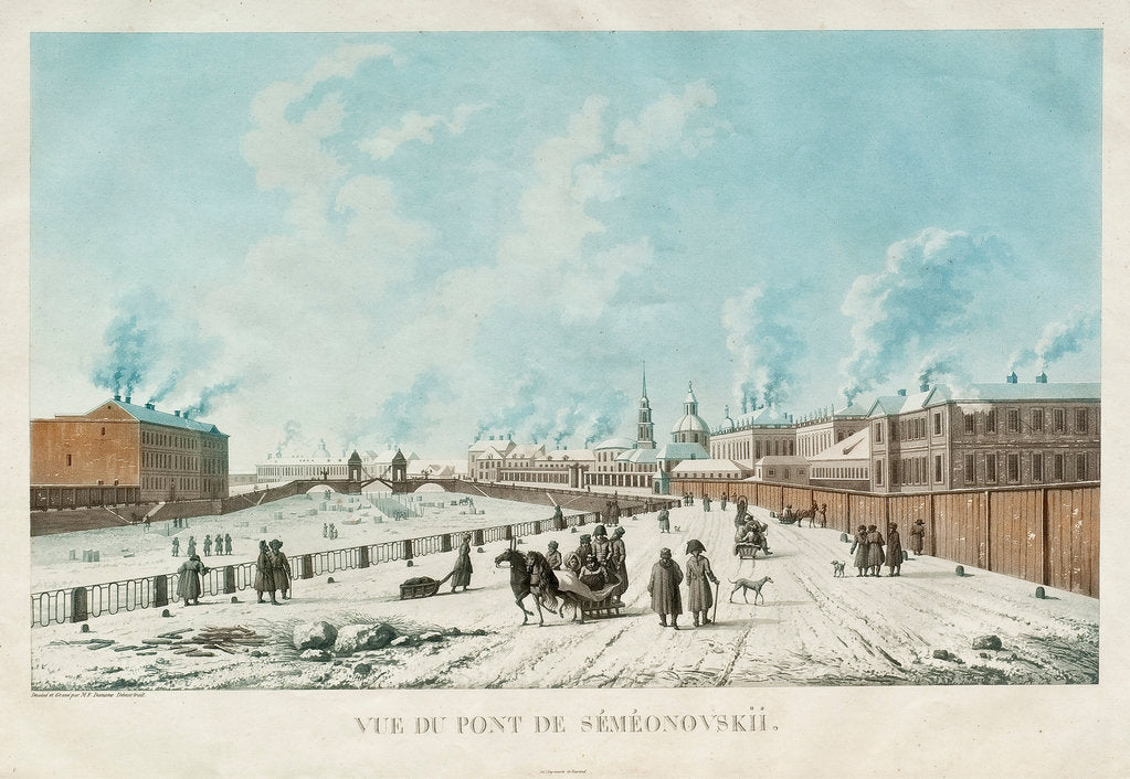 Detail of The Semyonovsky Bridge in Saint Petersburg, 1813 by Michel François Damam-Demartrait