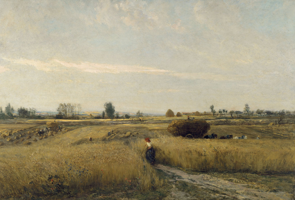 Detail of The Harvest, 1851 by Charles-François Daubigny