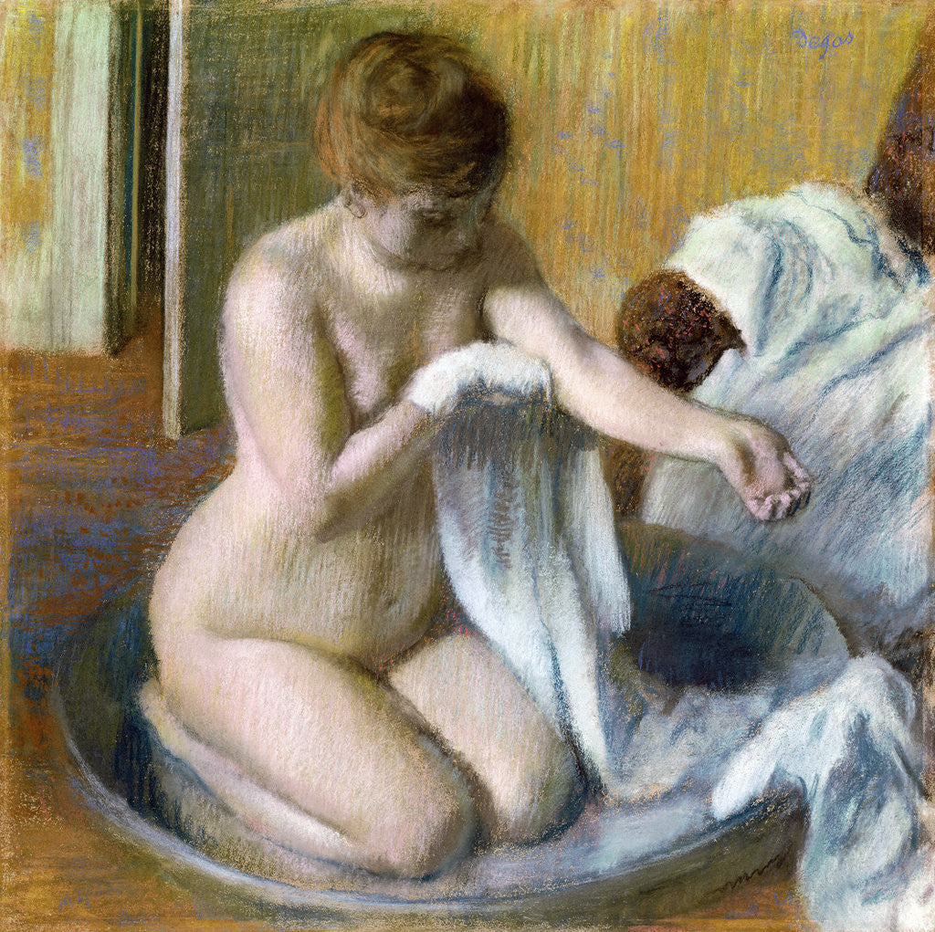Detail of Femme au tub by Edgar Degas