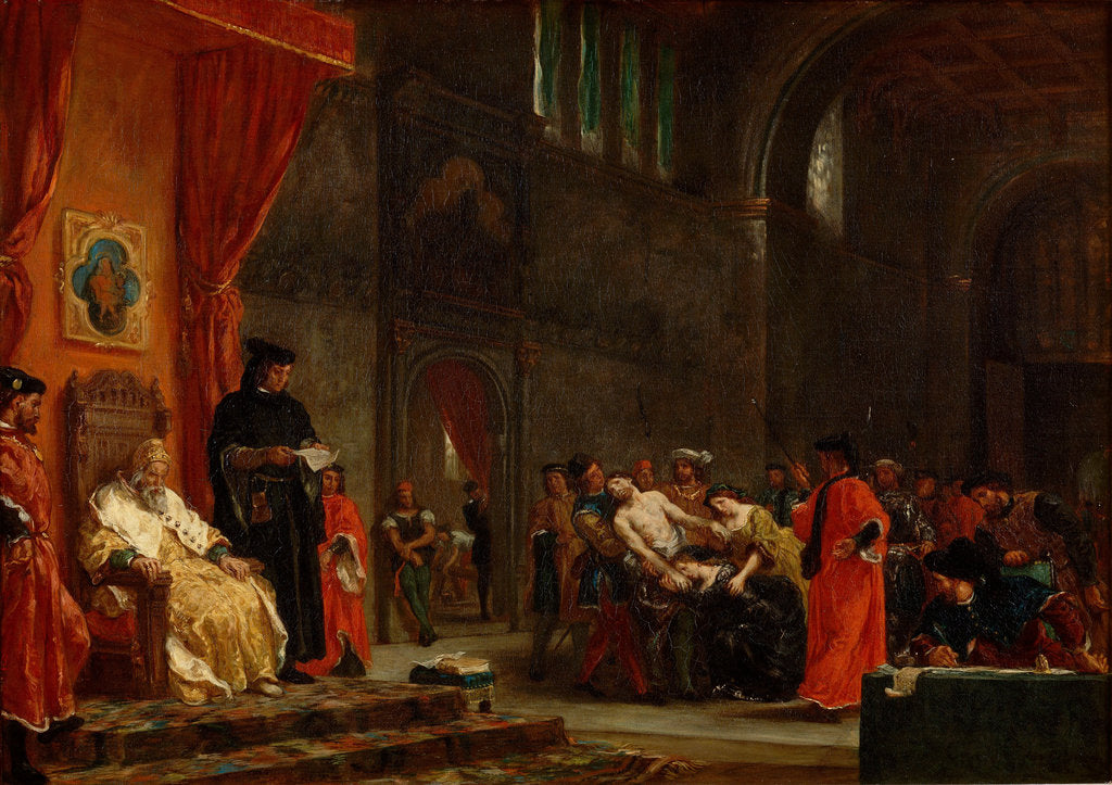 Detail of The Two Foscari, 1855 by Eugène Delacroix