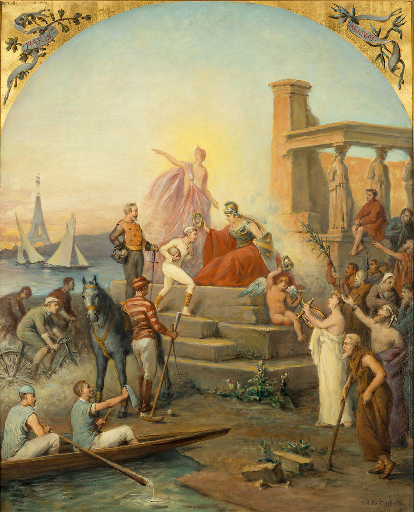 Detail of Allegory of Sports, 1896 by Baron de Coubertin Charles Louis de Frédy