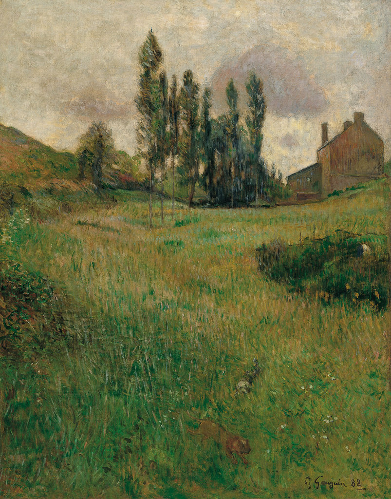Detail of Dogs Running in a Meadow, 1888 by Paul Eugéne Henri Gauguin