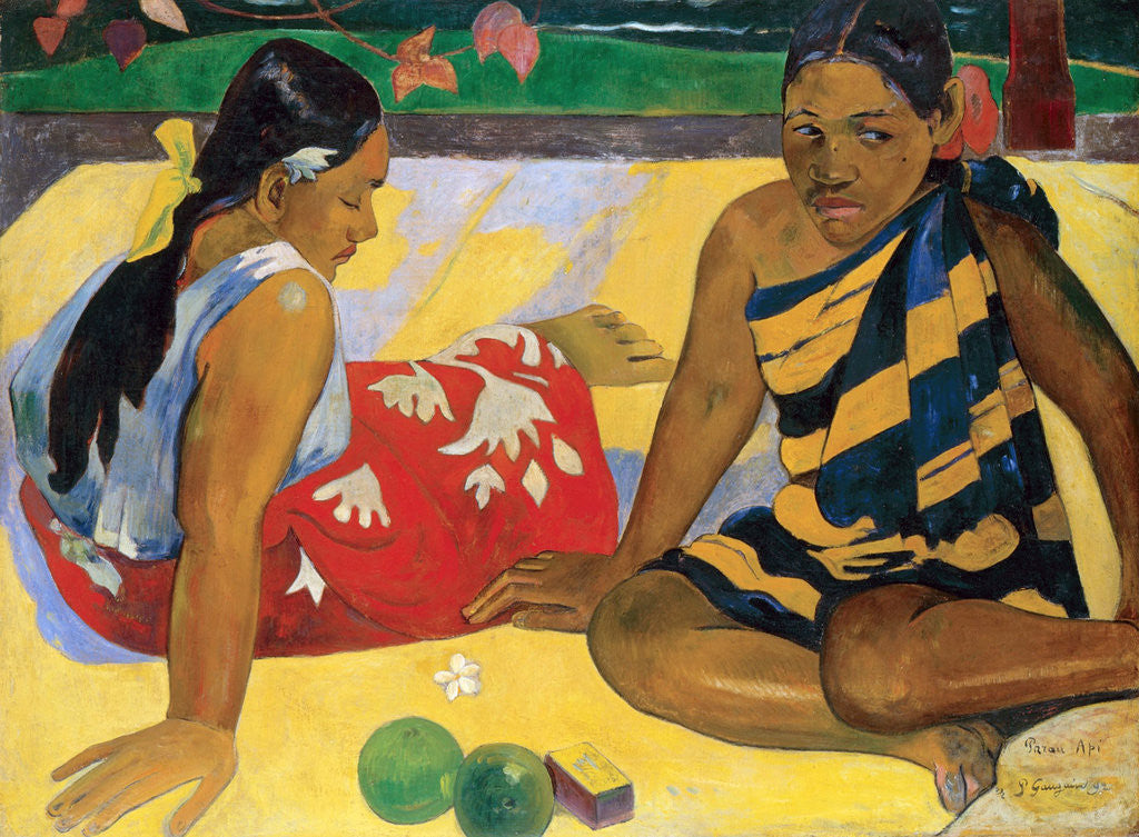 Detail of Parau Api. What's new? by Paul Eugene Henri Gauguin