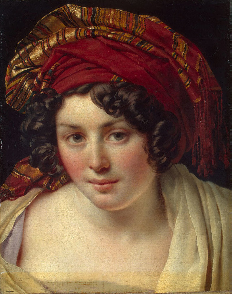 Detail of Head of a Woman in a Turban, ca 1820 by Anne Louis Girodet de Roucy Trioson