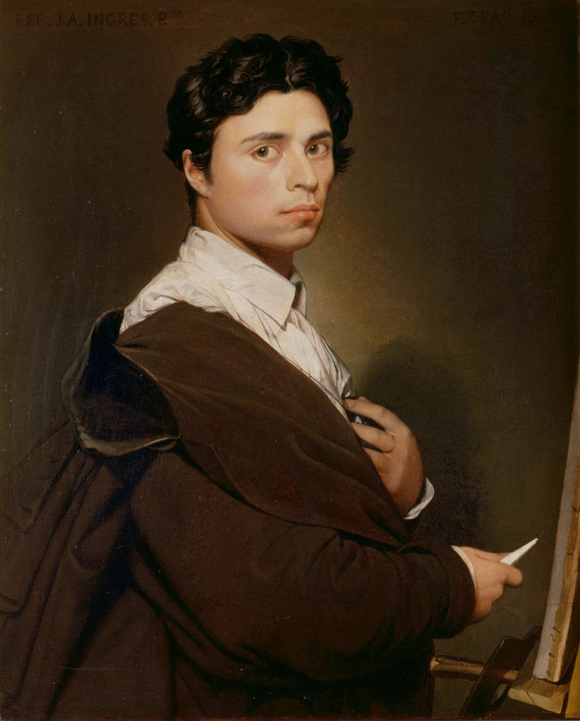 Detail of Self-portrait, 1804 by Jean Auguste Dominique Ingres