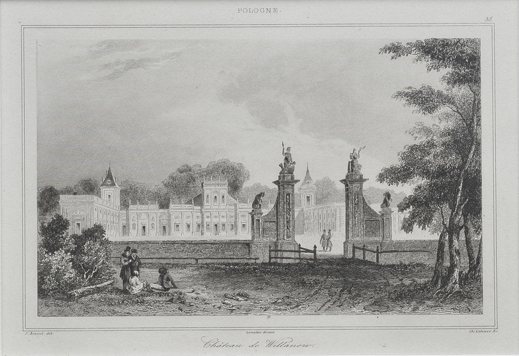 Detail of View of the Wilanów Palace, 1840 by Augustin François Lemaître