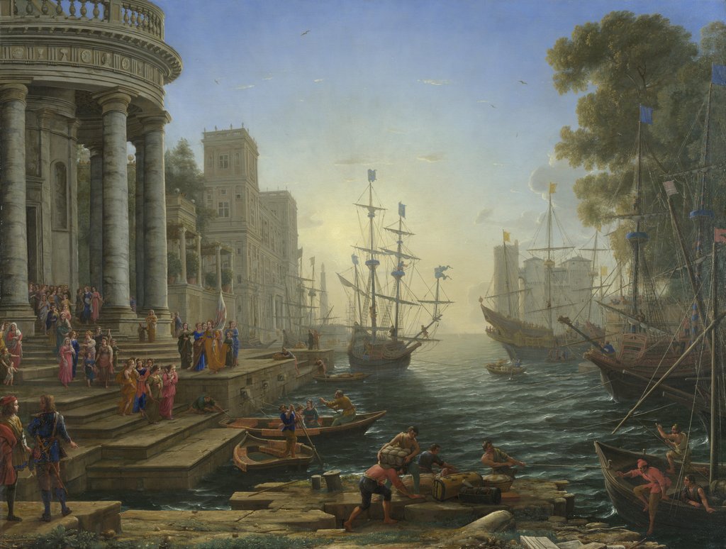 Detail of Seaport with the Embarkation of Saint Ursula, 1641 by Claude Lorrain