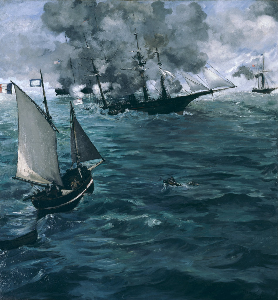 Detail of The Battle of the Kearsarge and the Alabama, 1864 by Édouard Manet