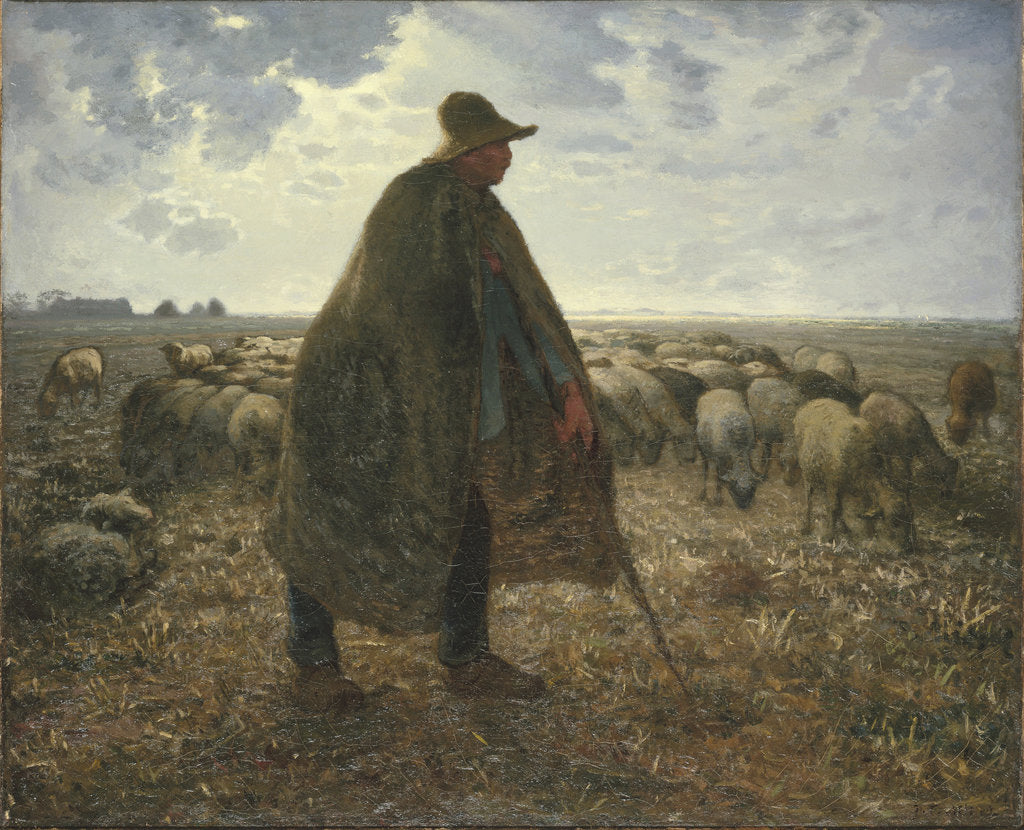 Shepherd Tending His Flock, Early 1860s by Jean-François Millet